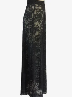 Jupes longues en dentelle noire taille haute sexy et transparentes pour femmes