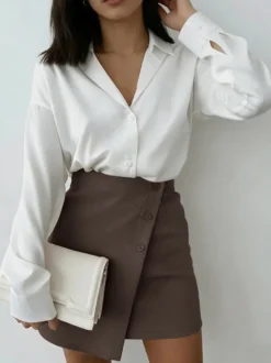Jupes marron mini d'été pour femmes