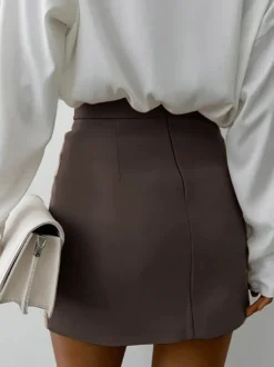 Jupes marron mini d'été pour femmes