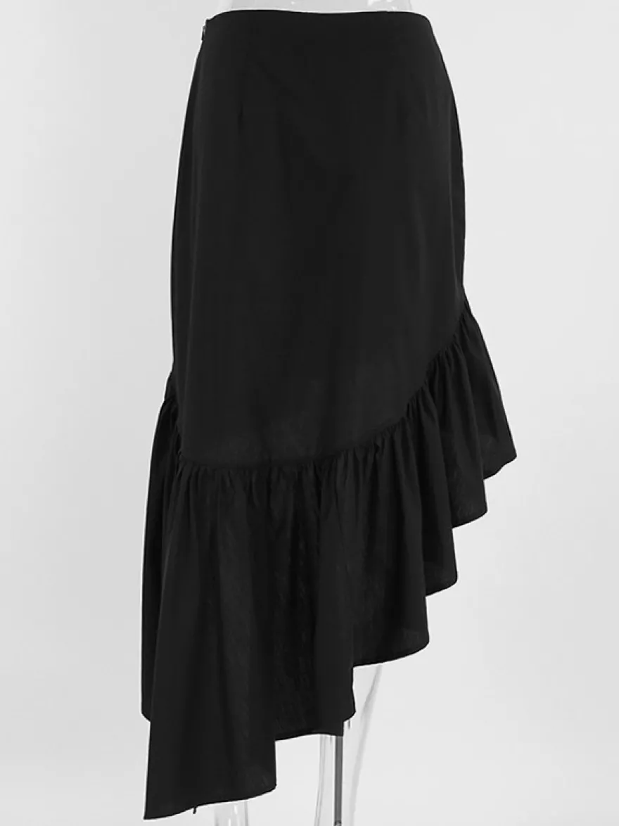 Jupes noires courtes asymétriques pour femmes