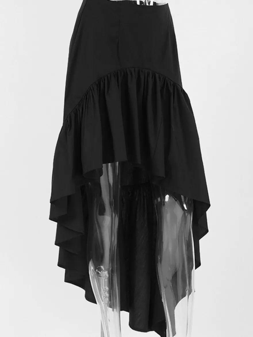 Jupes noires courtes asymétriques pour femmes
