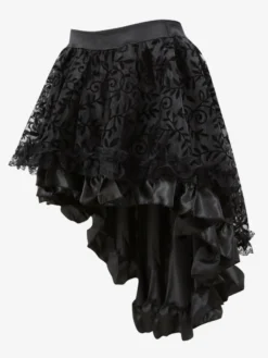 Jupes noires en tulle taille haute sexy coupe asymétrique mini bas pour femmes