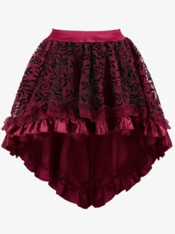 Jupes noires en tulle taille haute sexy coupe asymétrique mini bas pour femmes