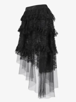 Jupes noires sexy à imprimé floral irrégulier longueur genou pour l'automne