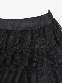 Jupes noires sexy à imprimé floral irrégulier longueur genou pour l'automne