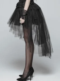 Jupe Steampunk Lolita Jupes Lolita noires à plusieurs niveaux