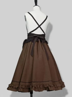 Jupe Steampunk Lolita SK Café Brun Volants Lolita Jupes