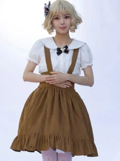 Jupe Style Pastoral Lolita SK Cardcaptor Sakura Imprimé Fleurie Volants