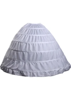 jupon de mariage blanc 1 couche en polyester