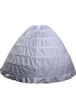 jupon de mariage blanc 1 couche en polyester