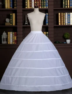 Jupon 2026 fête de mariage blanc 1 couche en polyester