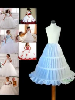 Jupon ivoire enfant robe de mariée Tulle 1 couche 3 cerceau jupon de cérémonie