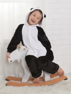 Kigurumi Carnaval Pyjama Enfant Cadeaux Noël Hiver Automne En Flanelle Pour Enfants En Flanelle Unisexe De Panda Déguisements Halloween