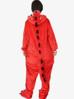 Kigurumi Carnaval Pyjama 2026 Rouge Dinosaure Enfants Cadeaux Noël En Flanelle Toilette Facile Combinaison Déguisements Halloween
