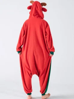 Kigurumi Combinaison Pyjamas Noël Adulte Vert Polyester Déguisement Enfant
