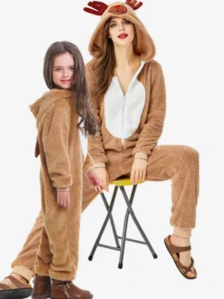 Kigurumi Pyjamas Cosplay Cadeaux Noël Enfant Renne Combinaison Costumes