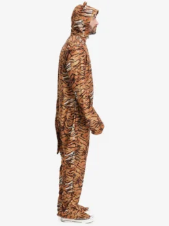 Kigurumi Pyjamas Onesie Halloween Adulte Tigre Imprimé Polyester Combinaison Capuche Kigurumi Costumes