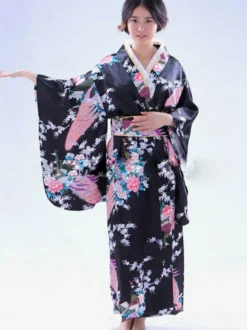 Kimono Japonais Rouge Traditionnel Déguisements Halloween Déguisement Carnaval