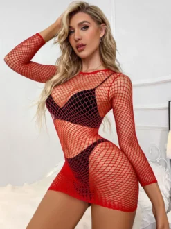 Linge de Mariée Bonneterie Femme Lingerie Sexy avec Manches Longues à Col Rond Coupe Cintrée Unicolore
