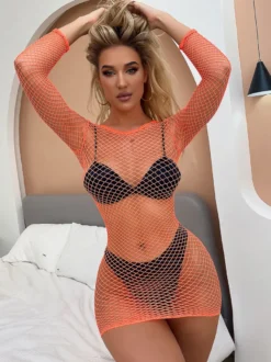 Linge de Mariée Bonneterie Femme Lingerie Sexy avec Manches Longues à Col Rond Coupe Cintrée Unicolore