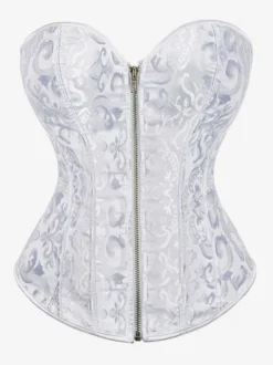 Linge de Mariée Bustier à glissière sexy sans bretelles blanc pour femme
