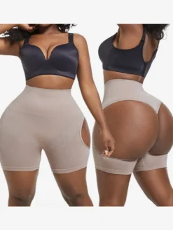 Linge de Mariée Culotte gainante taille haute pour femme effet push-up fessier et ventre plat dos échancré body grande taille