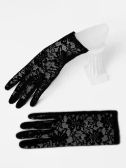Linge de Mariée Gants courts de mariage pour femmes en dentelle rose clair pour fête