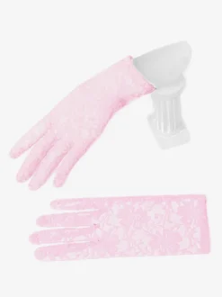 Linge de Mariée Gants courts de mariage pour femmes en dentelle rose clair pour fête