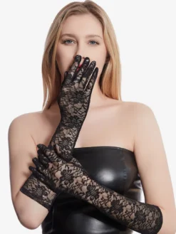 Linge de Mariée Gants De Mariée Longs En Dentelle Blanche Pour Femme Mariage