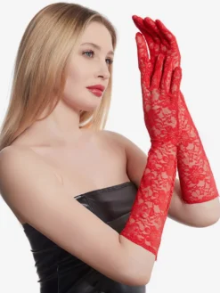 Linge de Mariée Gants De Mariée Longs En Dentelle Blanche Pour Femme Mariage