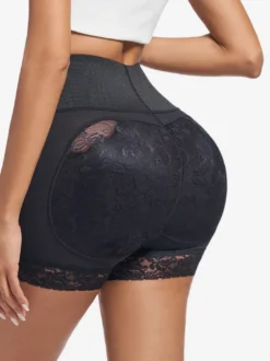 Linge de Mariée Lingerie sculptante noire grande taille shorty gainant push-up pour fesses ventre plat hanches rembourrées silhouette galbée