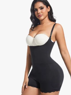 Linge de Mariée Lingerie sculptante couleur chair sans manches bretelles gaine intégrale grande taille contrôle du ventre soutien de la poitrine effet push-up ceinture amincissante