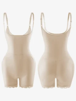 Linge de Mariée Lingerie sculptante couleur chair sans manches bretelles gaine intégrale grande taille contrôle du ventre soutien de la poitrine effet push-up ceinture amincissante