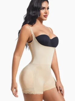 Linge de Mariée Lingerie sculptante couleur chair sans manches bretelles gaine intégrale grande taille contrôle du ventre soutien de la poitrine effet push-up ceinture amincissante