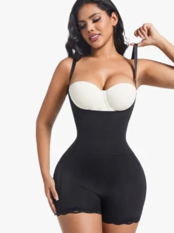 Linge de Mariée Lingerie sculptante couleur chair sans manches bretelles gaine intégrale grande taille contrôle du ventre soutien de la poitrine effet push-up ceinture amincissante