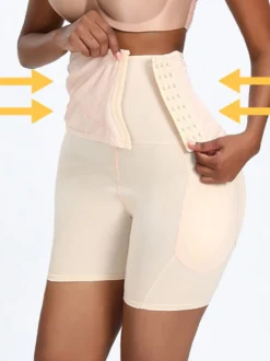 Linge de Mariée Shapewear grande taille Nude Bouton devant Rehausseur de fesses Taille haute Entraîneur Body Shaper