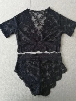Linge de Mariée Sous-vêtement Soutien-gorge Taille Haute avec Manches Courtes à Col Décolleté Unicolore