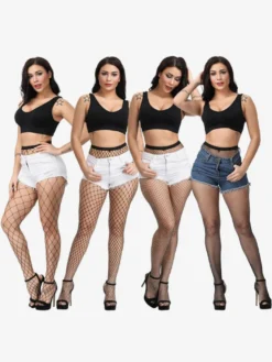 Lingerie bas collants noirs en nylon transparent