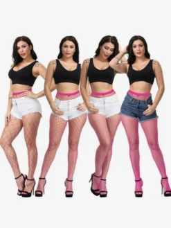 Lingerie bas collants noirs en nylon transparent