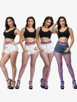 Lingerie bas collants noirs en nylon transparent