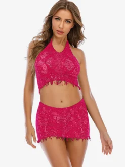 Lingerie Bas Pour Femme Noir Découpé 2 Pièces
