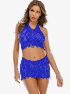 Lingerie Bas Pour Femme Noir Découpé 2 Pièces