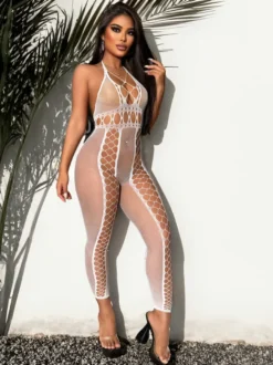 Lingerie collants bas résille collants noirs sexy en nylon découpé