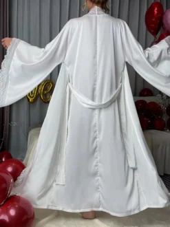 Lingerie de mariée pyjamas robes de chambre nuisettes blanches à lacets nuisettes d'intérieur