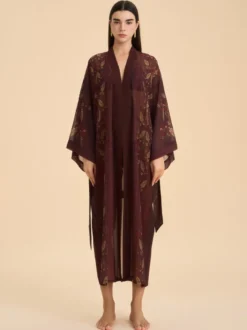 Lingerie de mariée pyjamas robes de chambre nuisettes imprimées abricot à lacets nuisettes d'intérieur