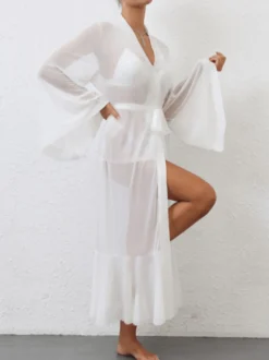 Lingerie de mariée pyjamas vêtements de nuit robes de chambre nuisettes blanches plissées d'intérieur nuisettes