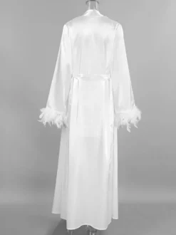 Lingerie de mariée pyjamas vêtements de nuit robes nuisettes d'intérieur en plumes blanches