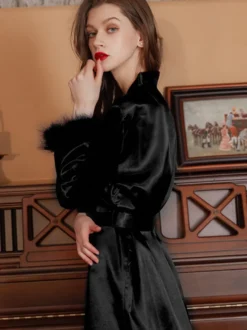 Lingerie de mariée pyjamas vêtements de nuit robes de chambre nuisettes à lacets couleur champagne nuisettes
