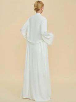 Lingerie de mariée pyjamas vêtements de nuit robes nuisettes en plumes blanches