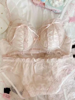 Lingerie Ensemble Soutien-Gorge Culotte En Dentelle Noire 2 Pièces Pour Adulte